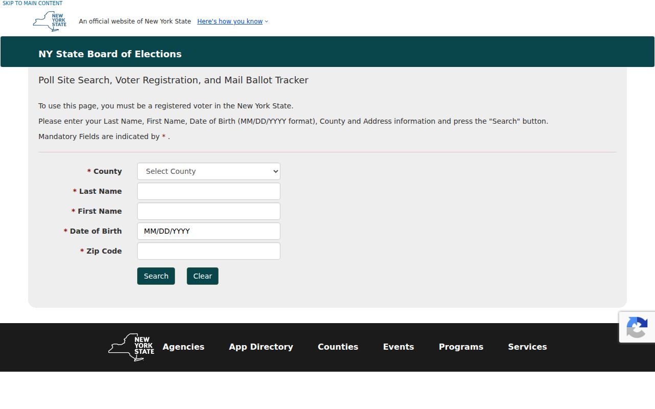 Clarkstown residents directory New York voter lookup form