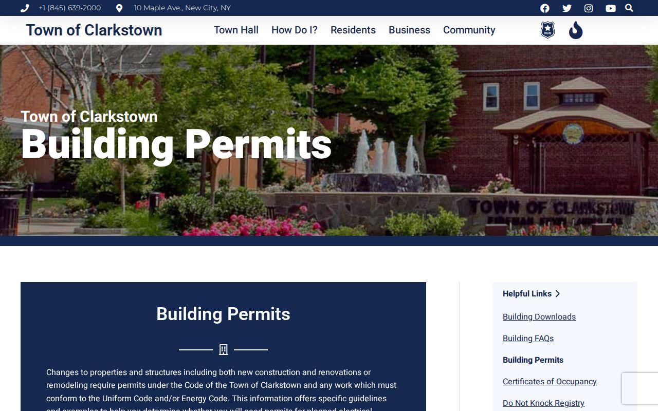 Clarkstown neighbors building permits page