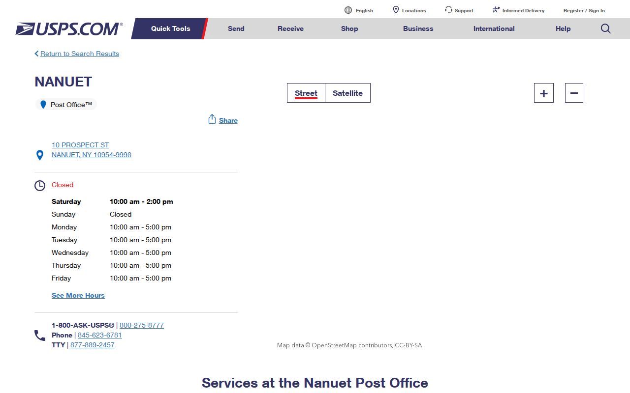 Clarkstown ZIP code directory Nanuet 10954 USPS location