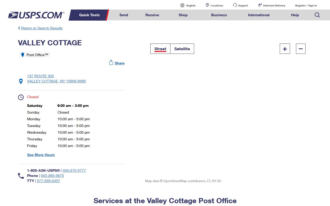 Clarkstown ZIP code directory Valley Cottage 10989 USPS location